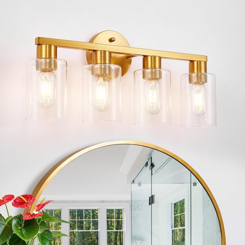 Light gold bathroom vanity - gold,