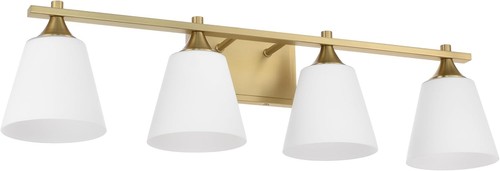 Light gold bathroom - 4-light, vanity